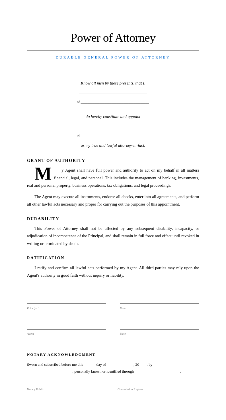 Typographic Clean Power of Attorney